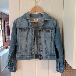 Old Navy Girl’s Crop Jean Jacket, Blue Denim, Large 10-12